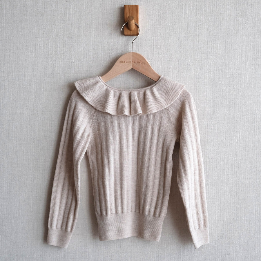 Mes Kids Des Fleurs :: Frill Collar Sweater Beige