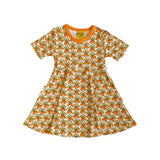 Duns :: Short Sleeve Skater Dress Radish Transparent Yellow Blazing Orange Taping