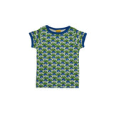 Duns :: Short Sleeve Top Radish Beach Glass French Blue Taping