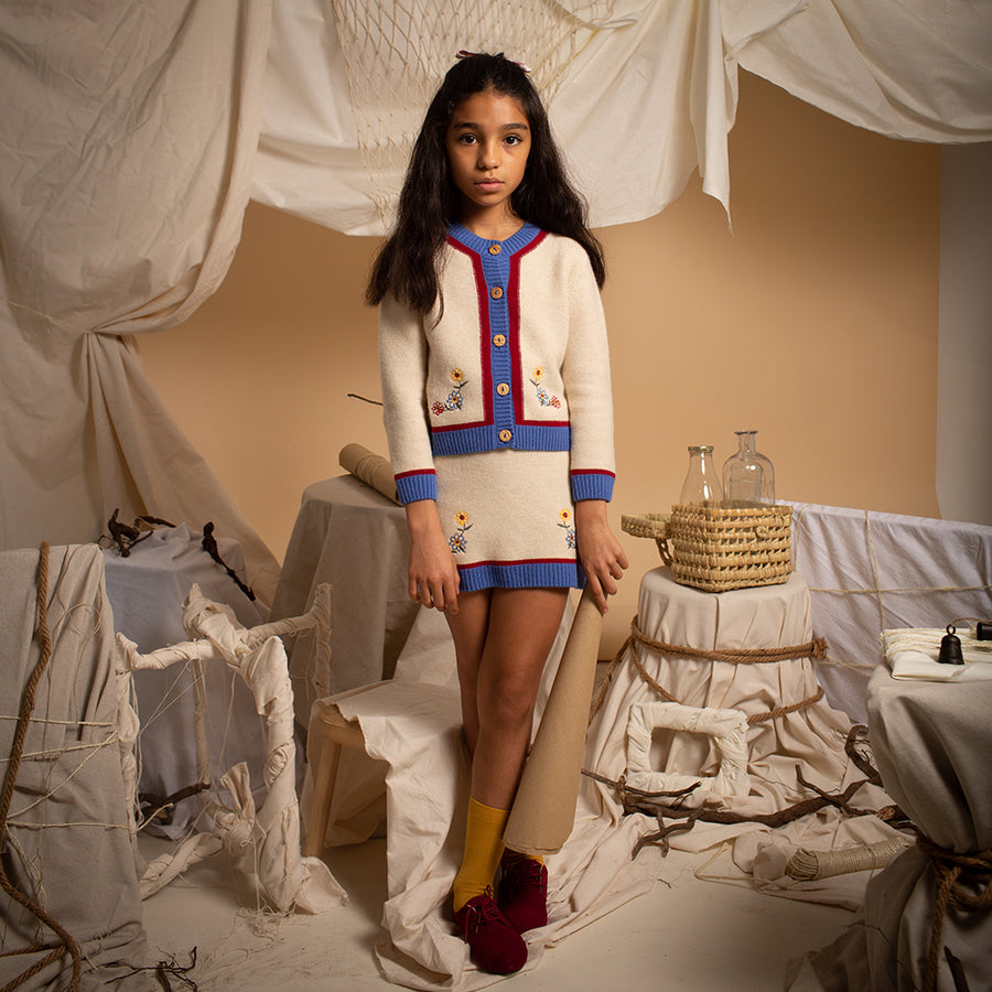 Birinit Petit :: Ivory Embroidered Skirt