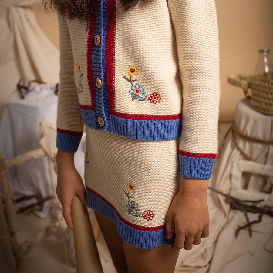 Birinit Petit :: Ivory Embroidered Skirt