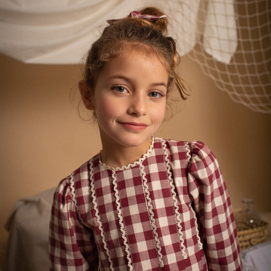 Birinit Petit :: Maroon Gingham Dress