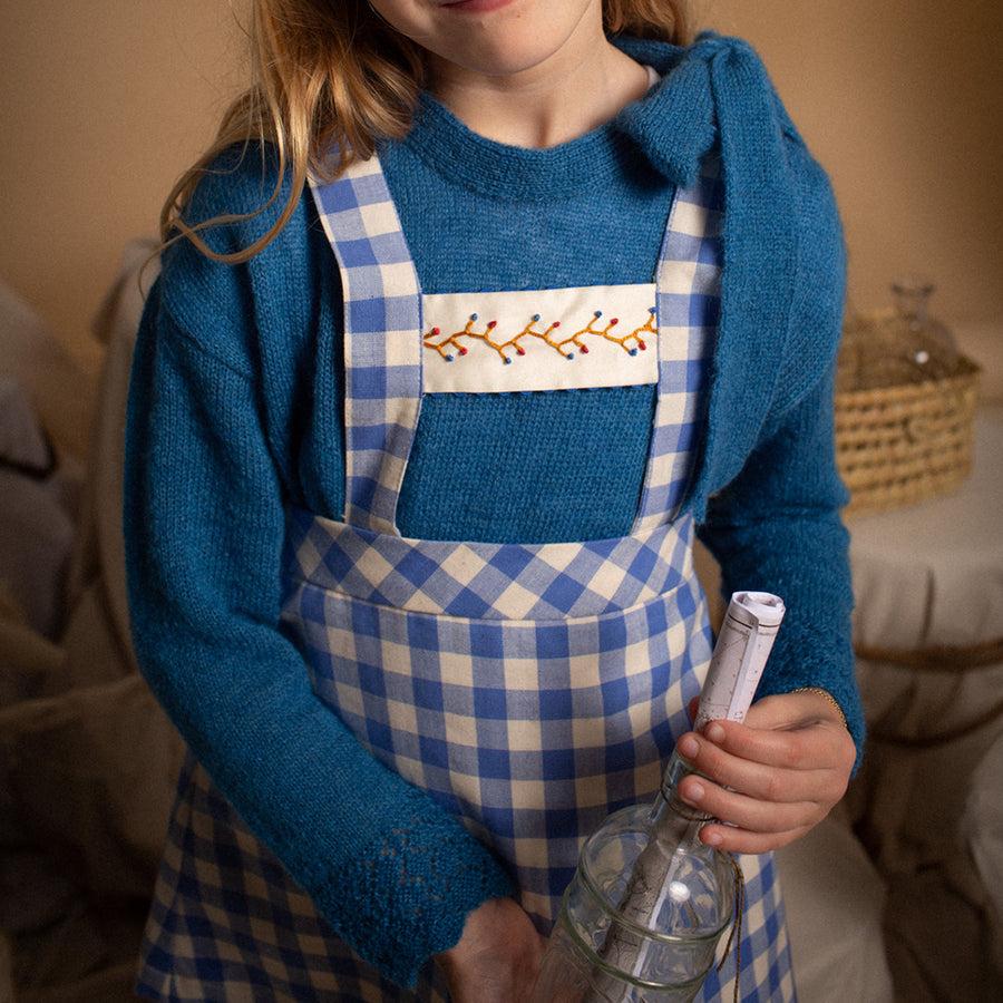 Birinit Petit :: Bluish Gingham Zip Line Skirt