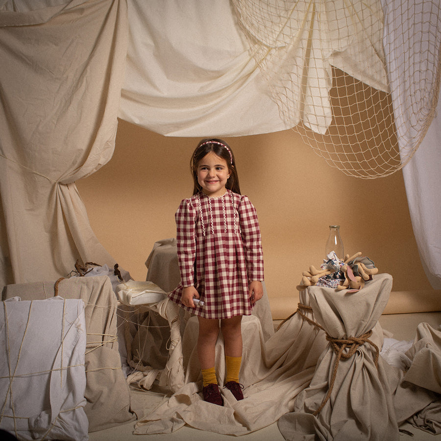 Birinit Petit :: Maroon Gingham Dress