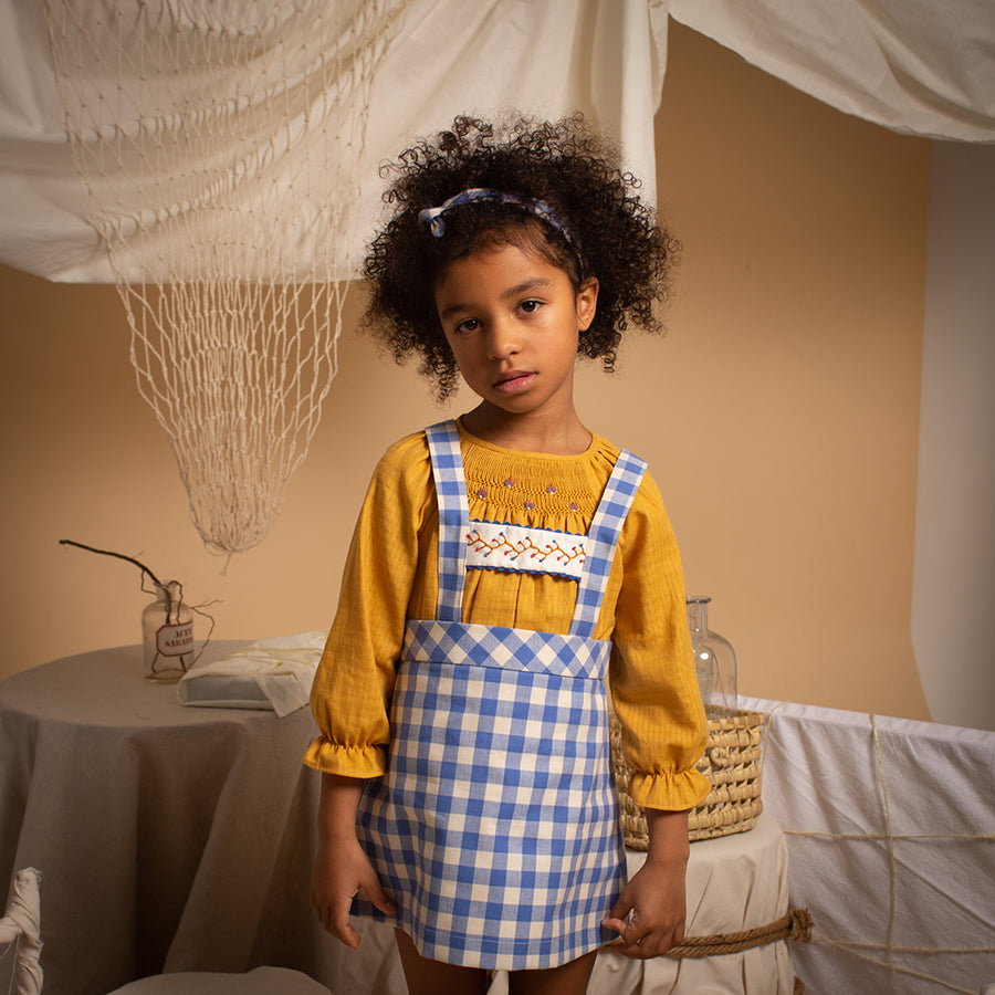 Birinit Petit :: Bluish Gingham Zip Line Skirt