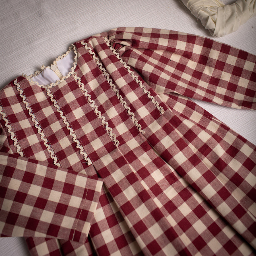 Birinit Petit :: Maroon Gingham Dress