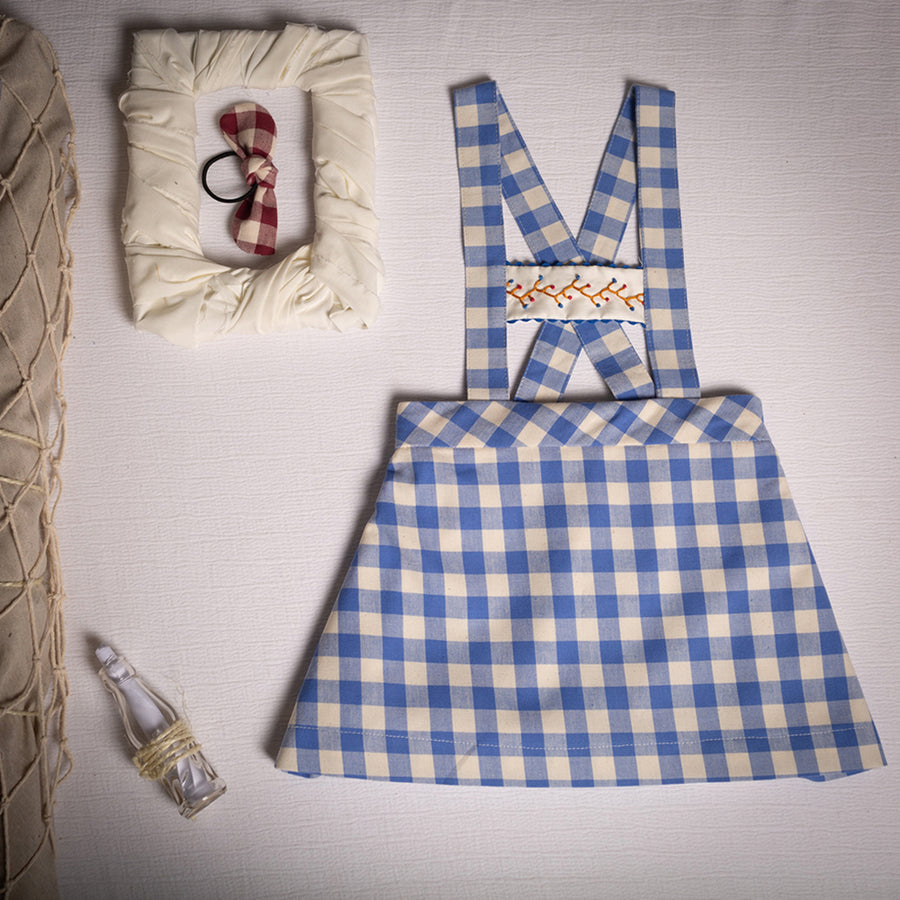 Birinit Petit :: Bluish Gingham Zip Line Skirt