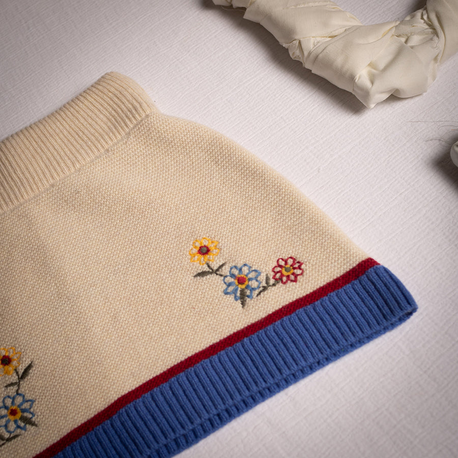 Birinit Petit :: Ivory Embroidered Skirt