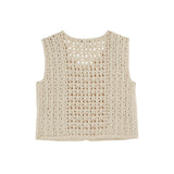 Emile Et Ida :: Crochet Sleeveless Cardigan Ecru