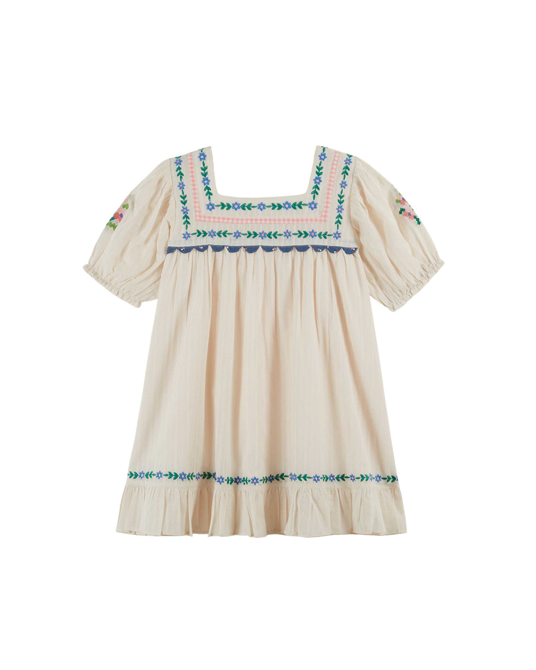 Emile Et Ida :: Robe Brodee Cream / Bue – The Front Shop