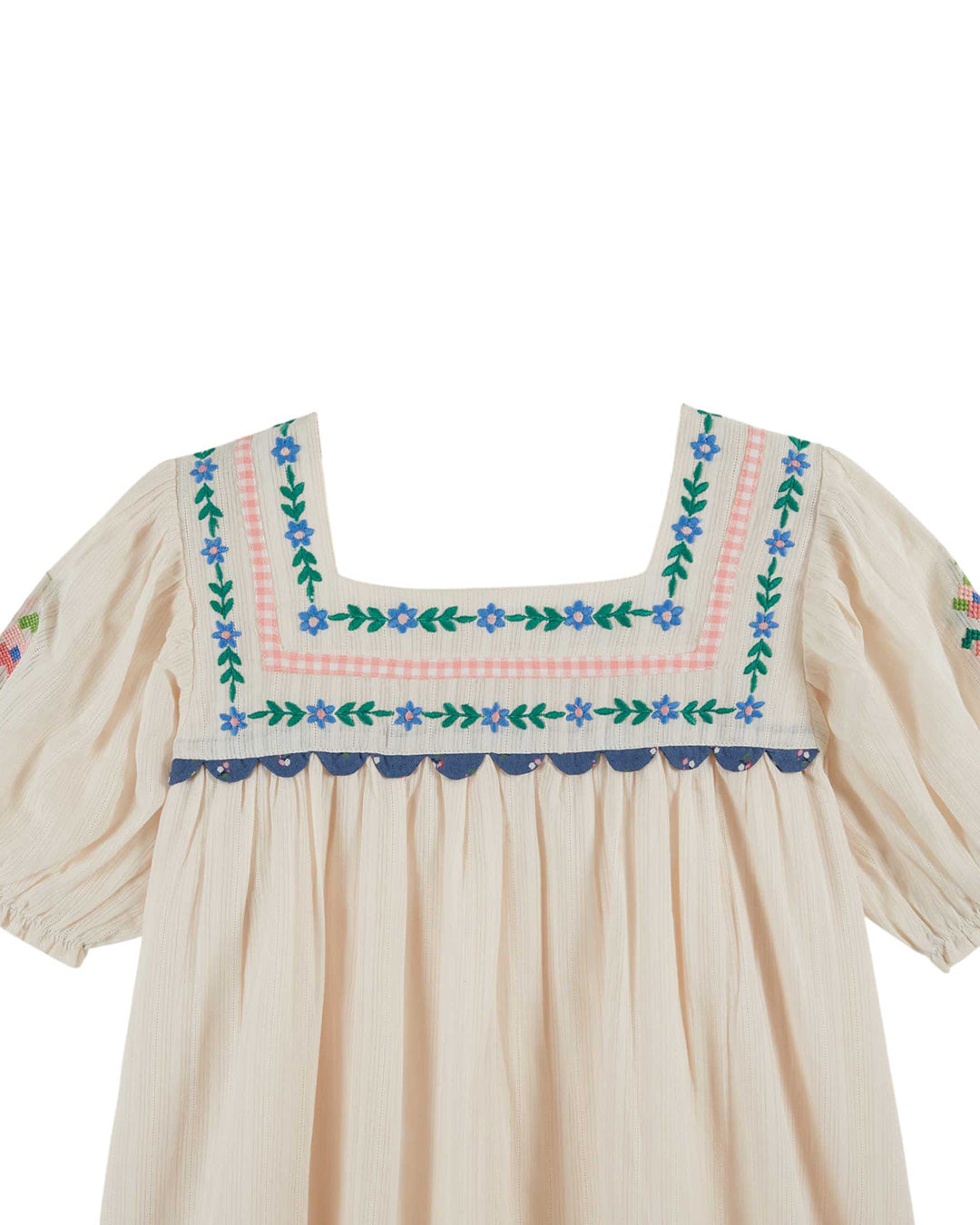 Emile Et Ida :: Robe Brodee Cream / Bue – The Front Shop