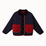Wynken - Fuzzy Reversible Jacket Navy Rusty Bear