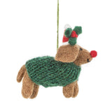 Felt So Good :: Handmade Felt Rudolph Dachshund Dog