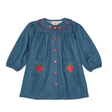 Floess :: Vilma Dress Mid Blue Strawberry