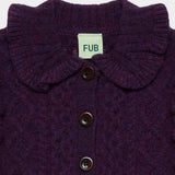 Fub - Lambswool Aran Cardigan Violet