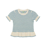 Fub -  Pointelle Tee Ecru/Sea