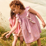 Louise Misha -  Dress Martine Pink Pomelo Checks