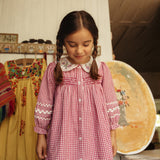 Louise Misha - Dress Delina Raspberry Checks
