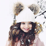 [Pre - Order] Mi Loves :: Double Pompom Hat Ivory Brown