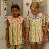 Bachaa -  Mellow Yellow Blouse & Short Set Arabesque Print
