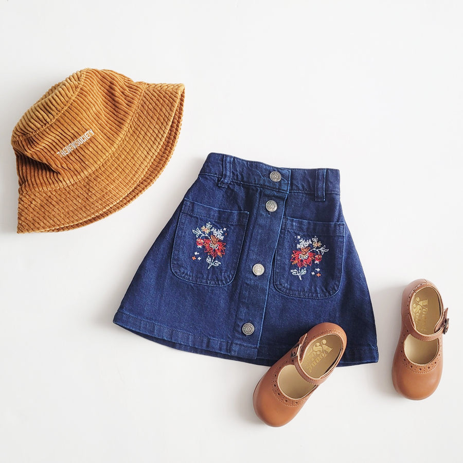 The New Society :: Florencia Skirt Dark Blue Denim
