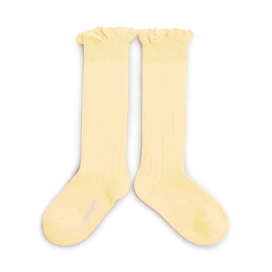 Collegien :: Josephine Lace Trim Knee High Socks 039
