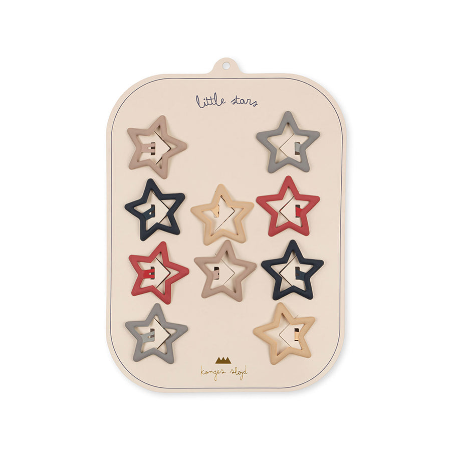 Konges Sloejd :: 10 Pack Junior Hair Clips Star Flame Scarlet