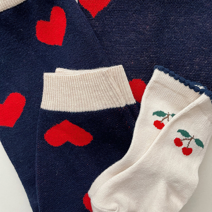 Konges Sloejd :: 2 Pack Cherry Socks Cherry Mix