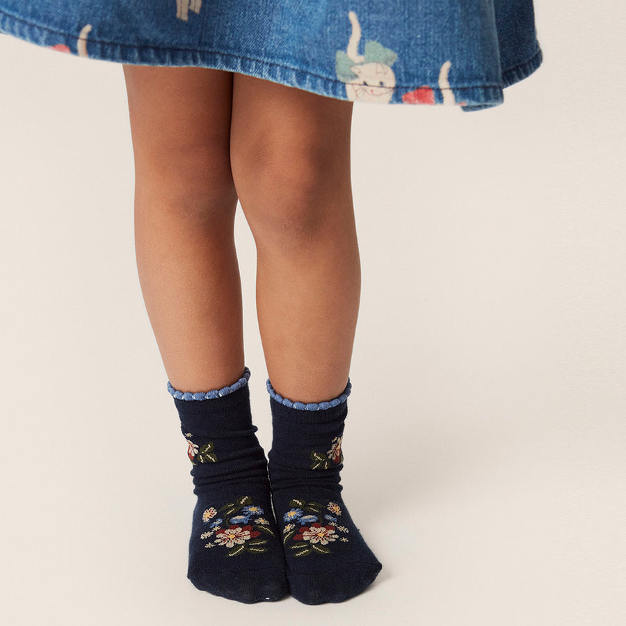 Konges Sloejd :: 2 Pack Lapis Socks Cat/Flower