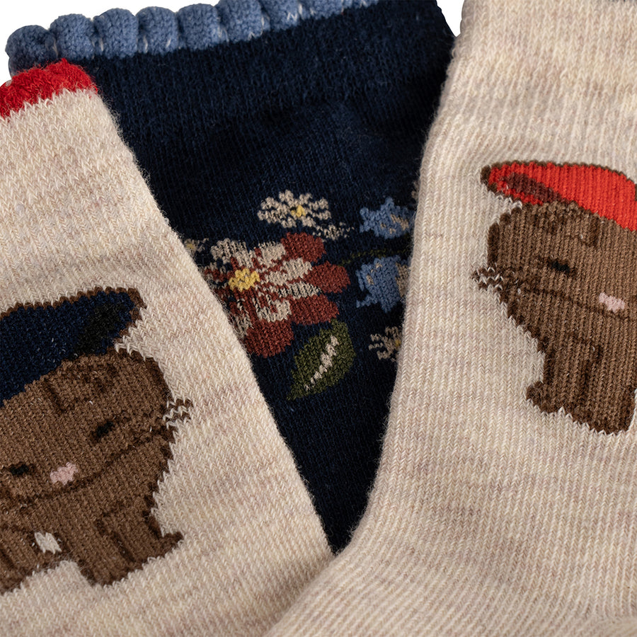 Konges Sloejd :: 2 Pack Lapis Socks Cat/Flower