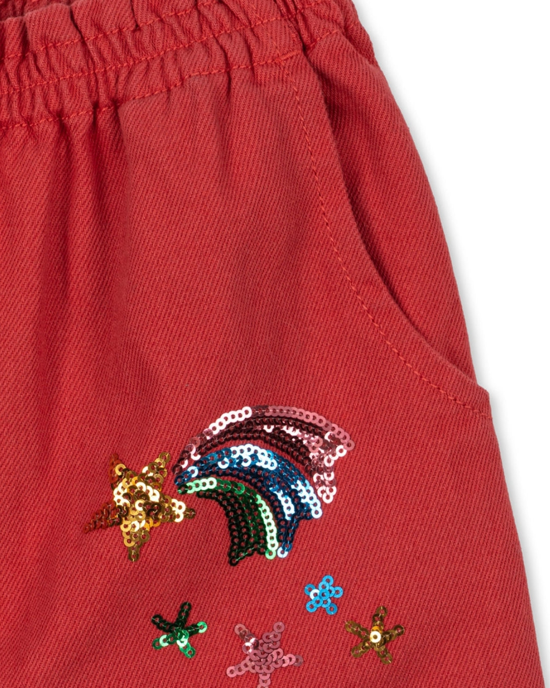 Konges Sløjd Magot Sequin Frill Pants Cardinal - kids sequin pants, view 4