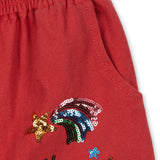 Konges Sløjd Magot Sequin Frill Pants Cardinal - kids sequin pants, view 4