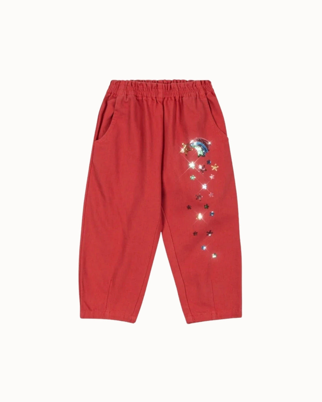 Konges Sløjd Magot Sequin Frill Pants Cardinal - kids sequin pants