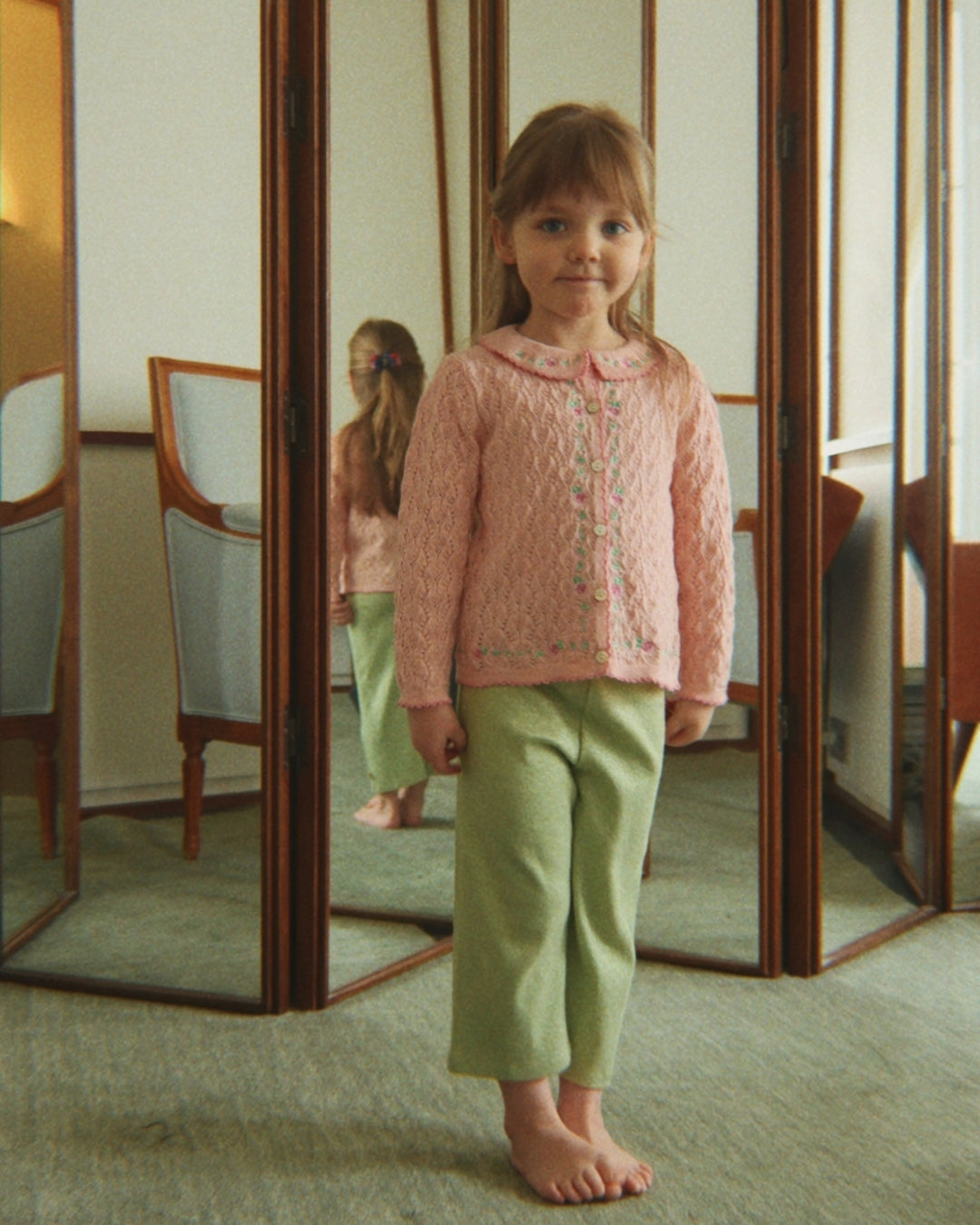 Konges Sløjd Rosier Cardigan Light Rose - kids knit cardigan, view 3