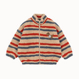 Konges Sloejd - Jody Embroidery Teddy Jacket Grs Tangerine Stripe
