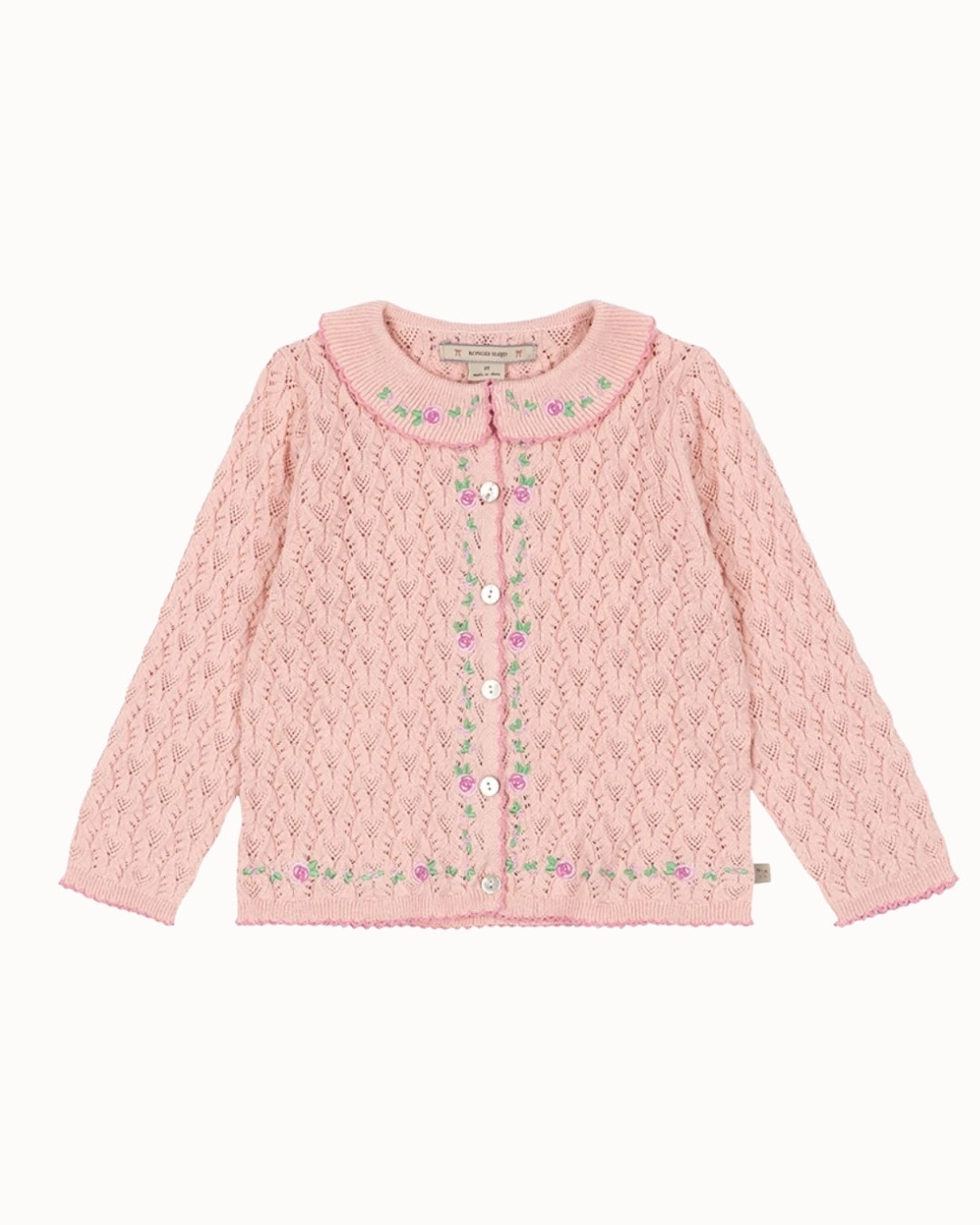 Konges Sløjd Rosier Cardigan Light Rose - kids knit cardigan