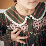 Louise Misha :: Dress Marlotta Khaki Copper Stripes