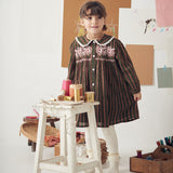 Louise Misha :: Dress Marlotta Khaki Copper Stripes