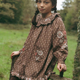 Lali Kids :: Belle Dress In Brown Block Print