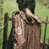 Lali Kids :: Belle Dress In Brown Block Print