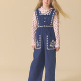 Lali Kids :: Clara Romper In Bijou Blue Embroidery