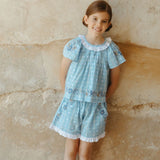 Lali Kids -  Tulip Set In Vintage Blue Plaid