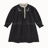 Louisiella -  Noir Corduroy Dress