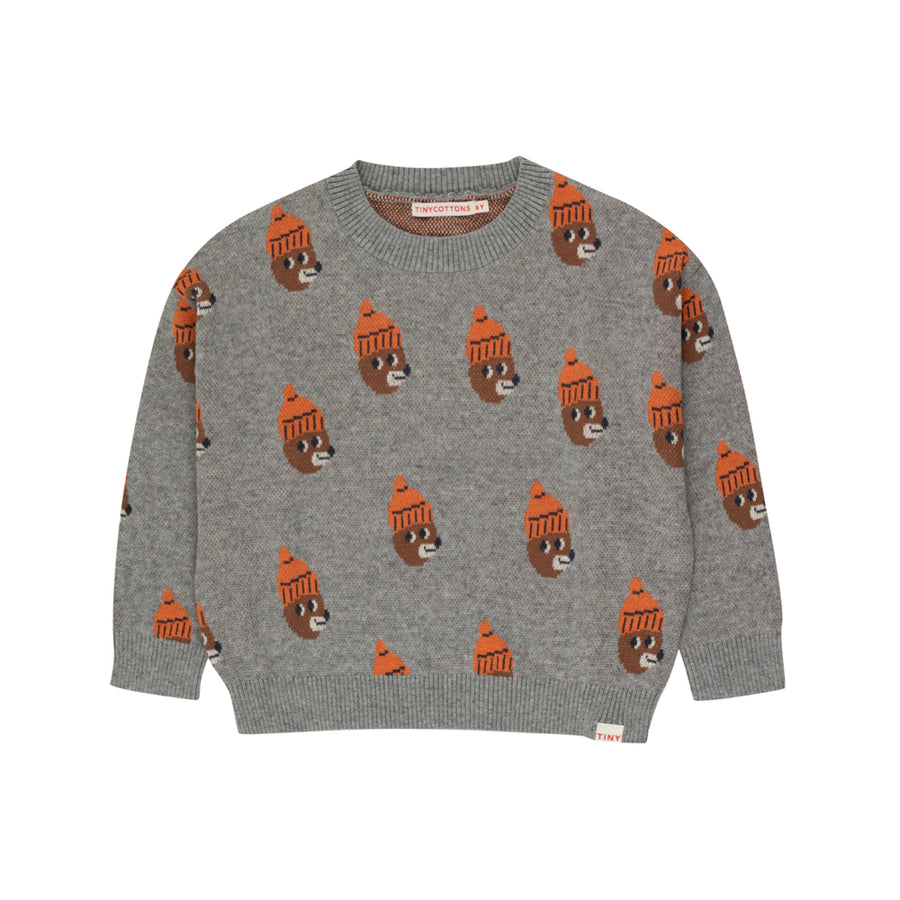 Tiny Cottons :: Bears Sweater Medium Grey Melange