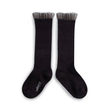 Collegien :: Manon Tulle Frill Ribbed Knee High Socks 171