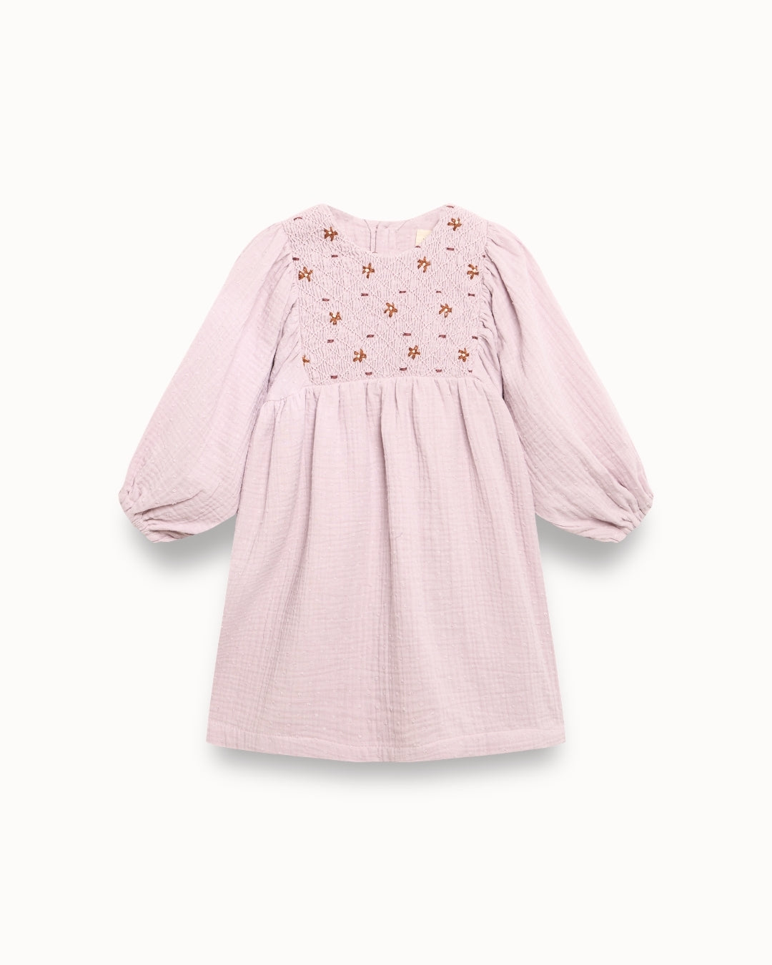 Birinit Petit Mauve Plumeti Embroidered Smocked Dress - girls special occasion dress