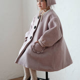 [Pre-Order] Mes Kids Des Fleurs :: Lantern Sleeve Coat Peach