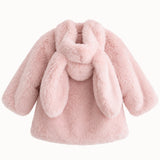 Mes Kids Des Fleurs - Bunny Ear Hooded Coat Pink