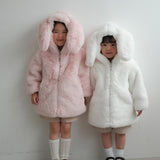 Mes Kids Des Fleurs - Bunny Ear Hooded Coat White