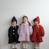 Mes Kids Des Fleurs - Lantern Sleeve Coat Red